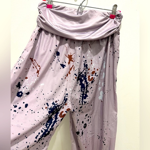 Harem “Paint Splatter” Flowy Pants - Picture 3 of 6
